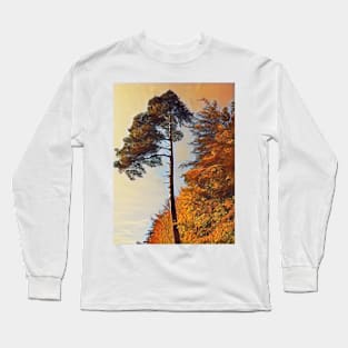 Autumn forest at dusk Long Sleeve T-Shirt